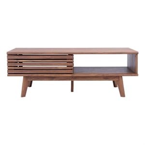 Safavieh Rori Wood and Metal 2 Door Coffee Table in Walnut