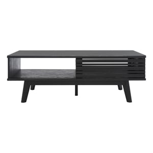 Safavieh Rori Wood and Metal 2 Door Coffee Table in Black