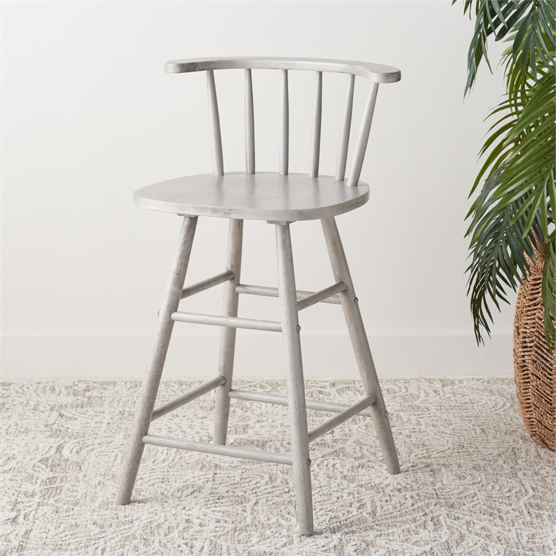 Safavieh Jay Wood Counter Stool in Gray