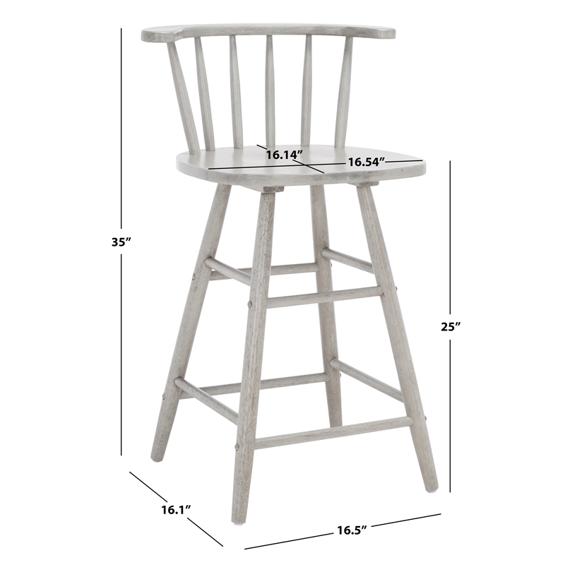 Safavieh Jay Wood Counter Stool in Gray