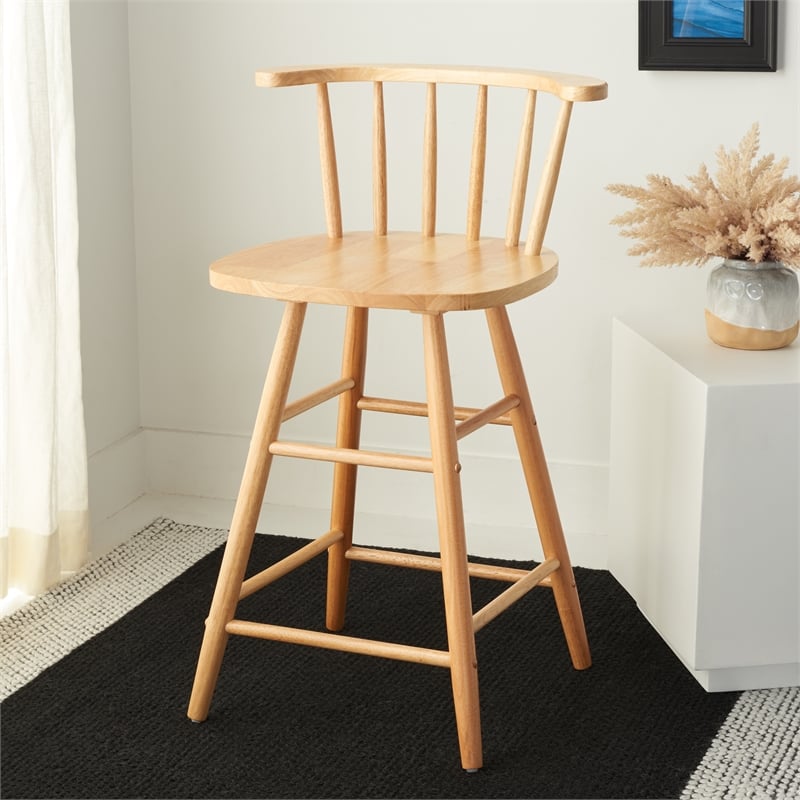 Safavieh Jay Wood Counter Stool in Natural