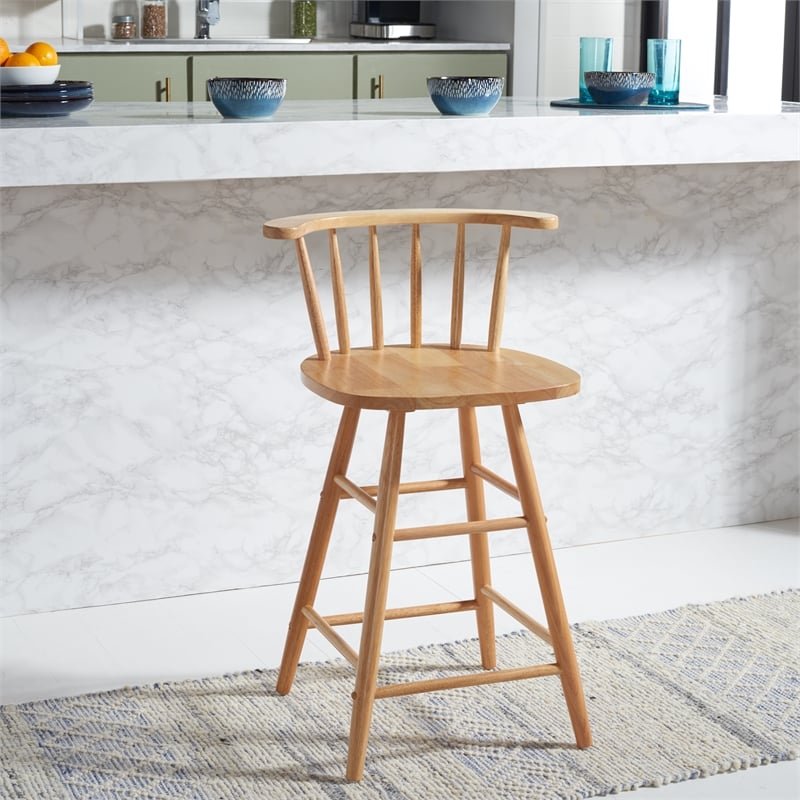 Safavieh Jay Wood Counter Stool in Natural