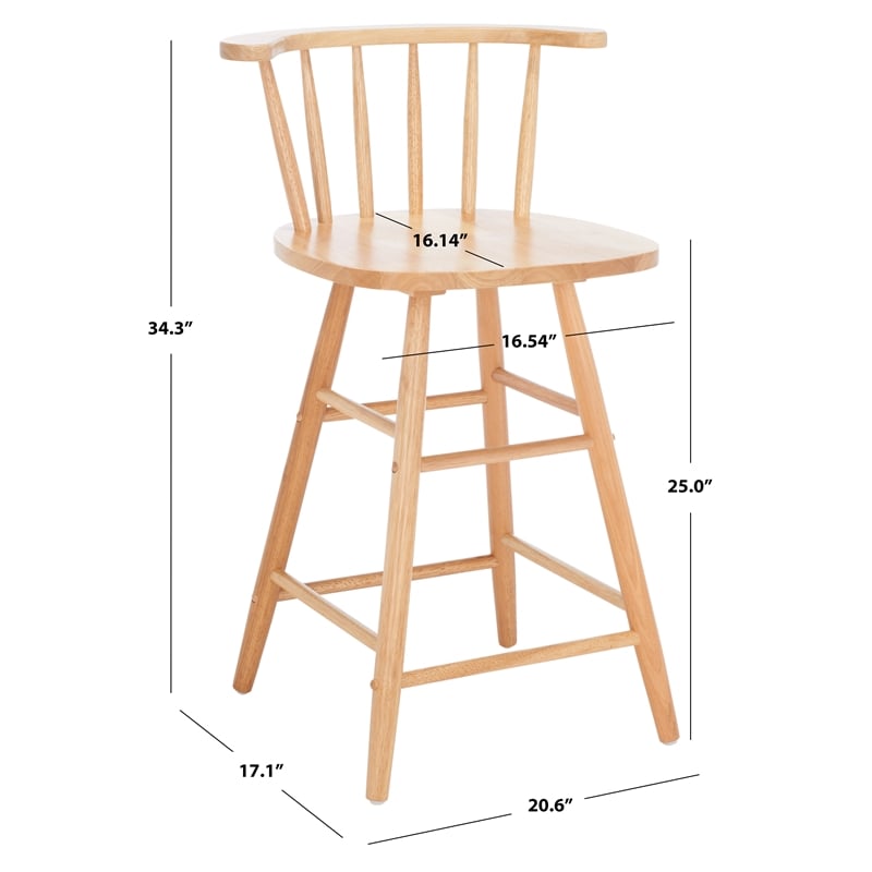 Safavieh Jay Wood Counter Stool in Natural
