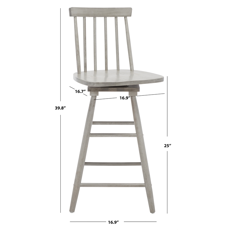 Safavieh Quai Wood Swivel Counter Stool  in Gray