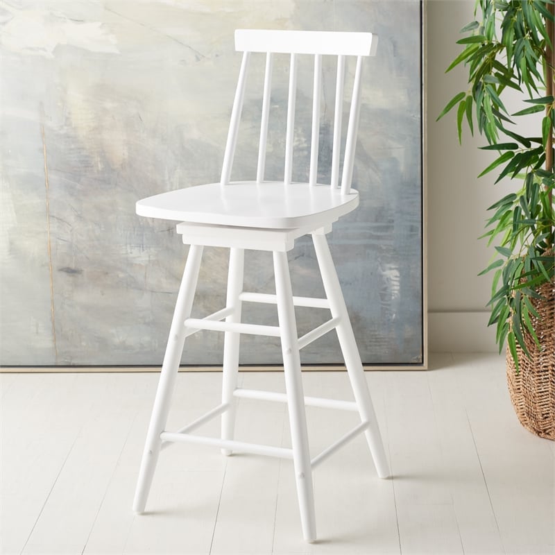 Safavieh Quai Wood Swivel Counter Stool  in White