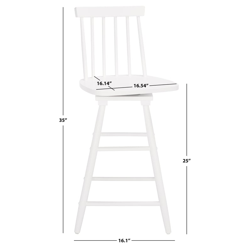 Safavieh Quai Wood Swivel Counter Stool  in White