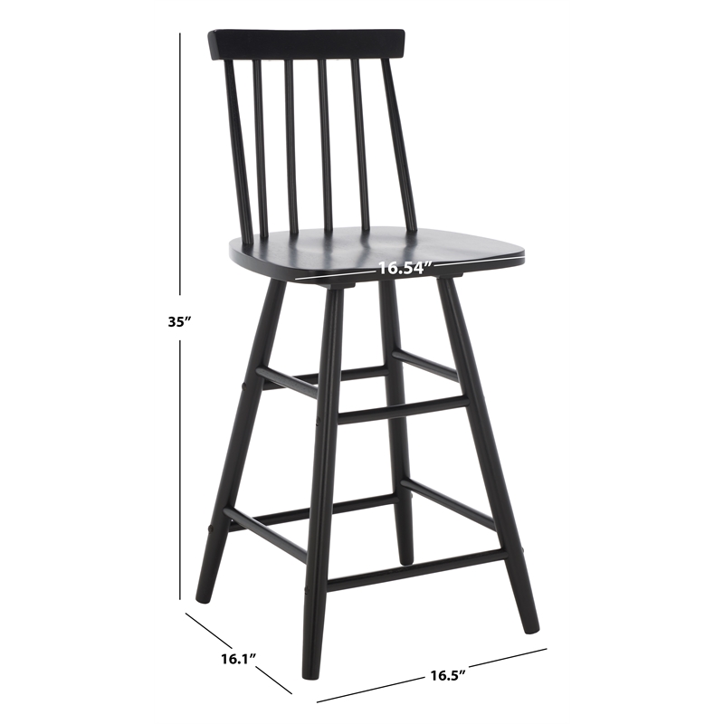 Safavieh May Wood Counter Stool in Black