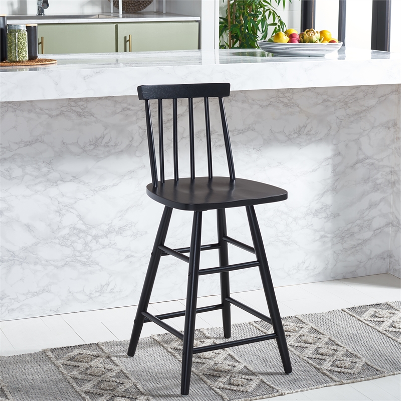 Safavieh May Wood Counter Stool in Black