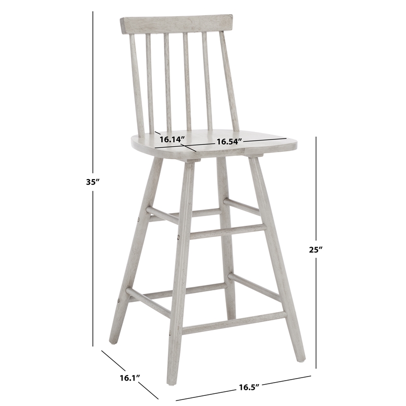 Safavieh May Wood Counter Stool  in Gray