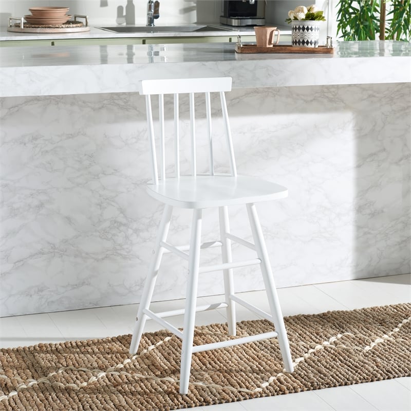 Safavieh May Wood Counter Stool in White
