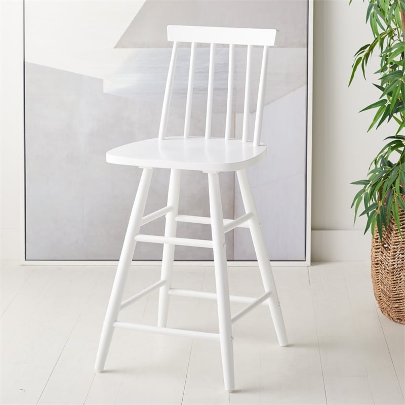 Safavieh May Wood Counter Stool in White