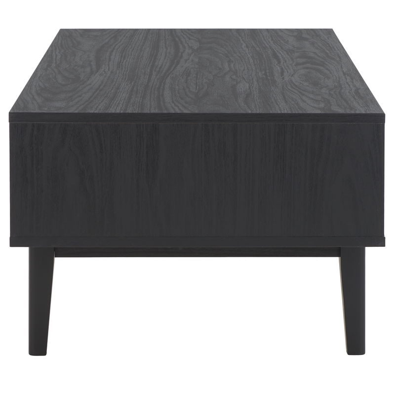 Safavieh Ceu Wood and Metal 2 Door Coffee Table in Black / Gold