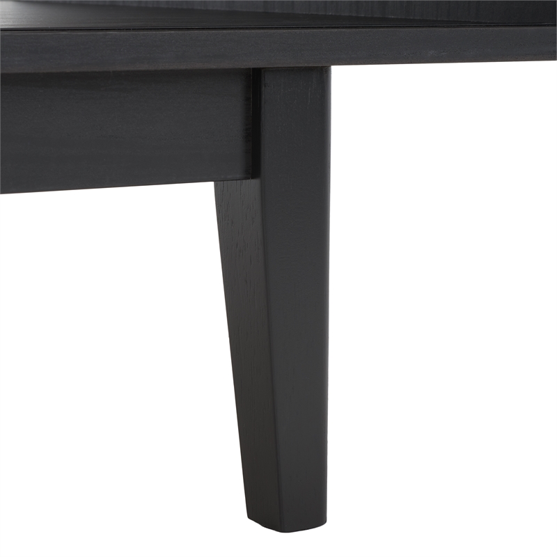 Safavieh Ceu Wood and Metal 2 Door Coffee Table in Black / Gold