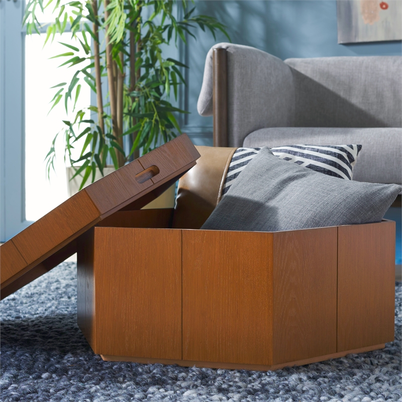 Safavieh Rafaela Hexagon Coffee Table Wood in Natural / Brown