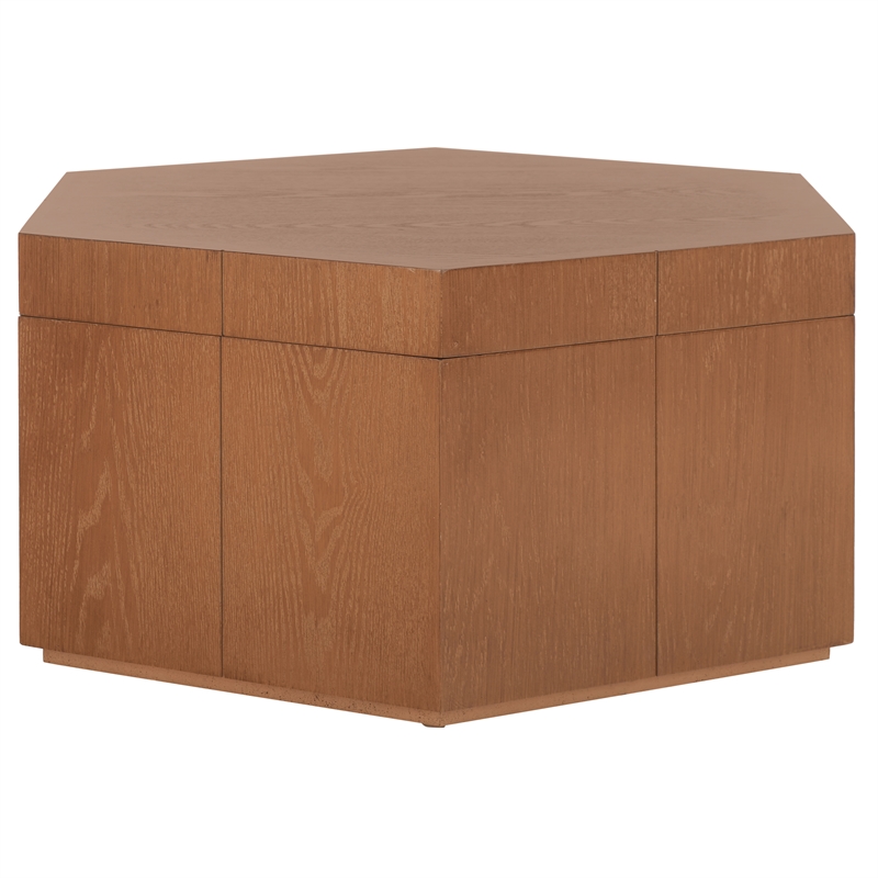 Safavieh Rafaela Hexagon Coffee Table Wood in Natural / Brown