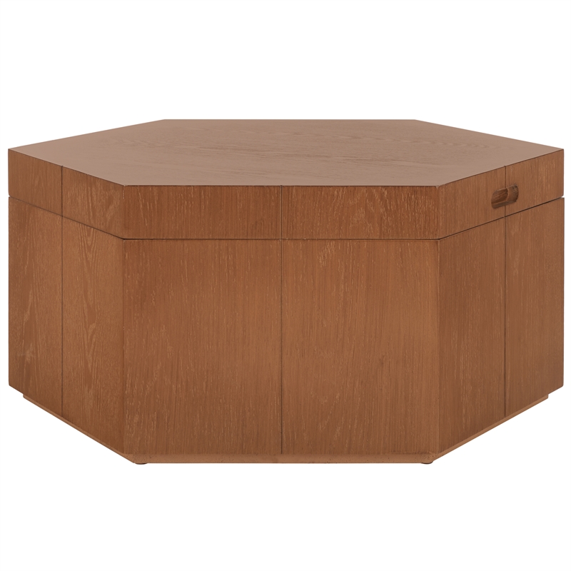 Safavieh Rafaela Hexagon Coffee Table Wood in Natural / Brown