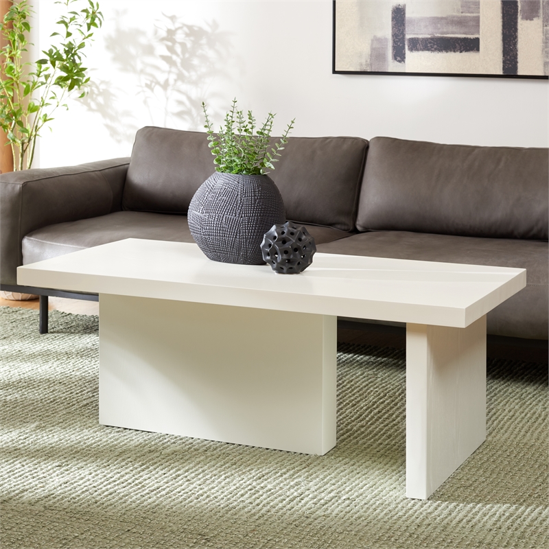 Safavieh Assana Pine Wood Coffee Table in Ivory