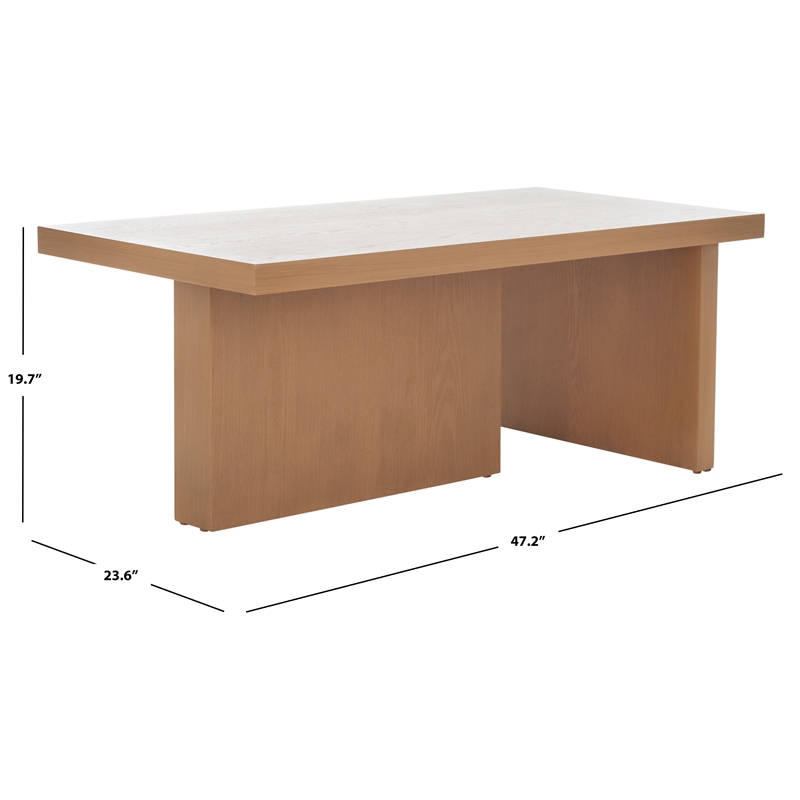 Safavieh Assana pine Wood Coffee Table in Sand