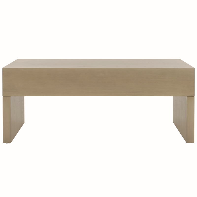 Safavieh Rune Pine Wood Coffee Table W/ Drawers in Gray / Beige