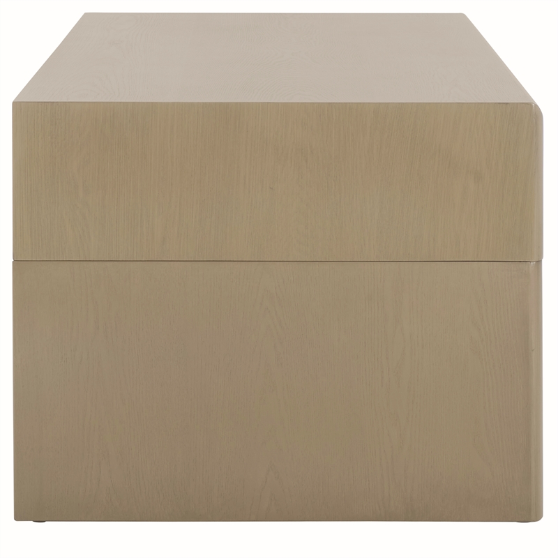 Safavieh Rune Pine Wood Coffee Table W/ Drawers in Gray / Beige