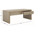 Safavieh Rune Pine Wood Coffee Table W/ Drawers in Gray / Beige