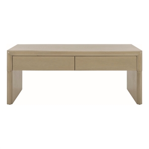 Safavieh Rune Pine Wood Coffee Table W/ Drawers in Gray / Beige