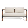 Safavieh Tommy Metal and Wood Patio Sofa in Black / White
