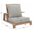 Safavieh Lanai Wood and Fabric  Patio Chair in Brown / Light Gray