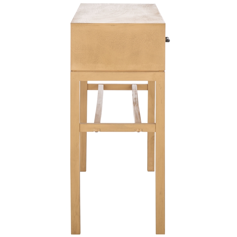 Safavieh Ajana Wood and Metal 2 Drawer Console Table  in Camel