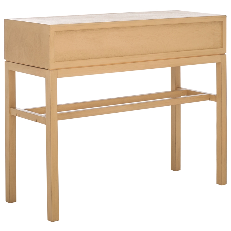 Safavieh Ajana Wood and Metal 2 Drawer Console Table  in Camel