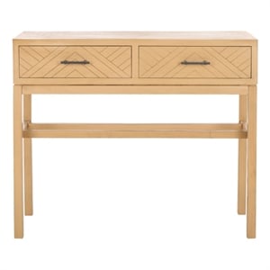 Safavieh Ajana Wood and Metal 2 Drawer Console Table  in Camel