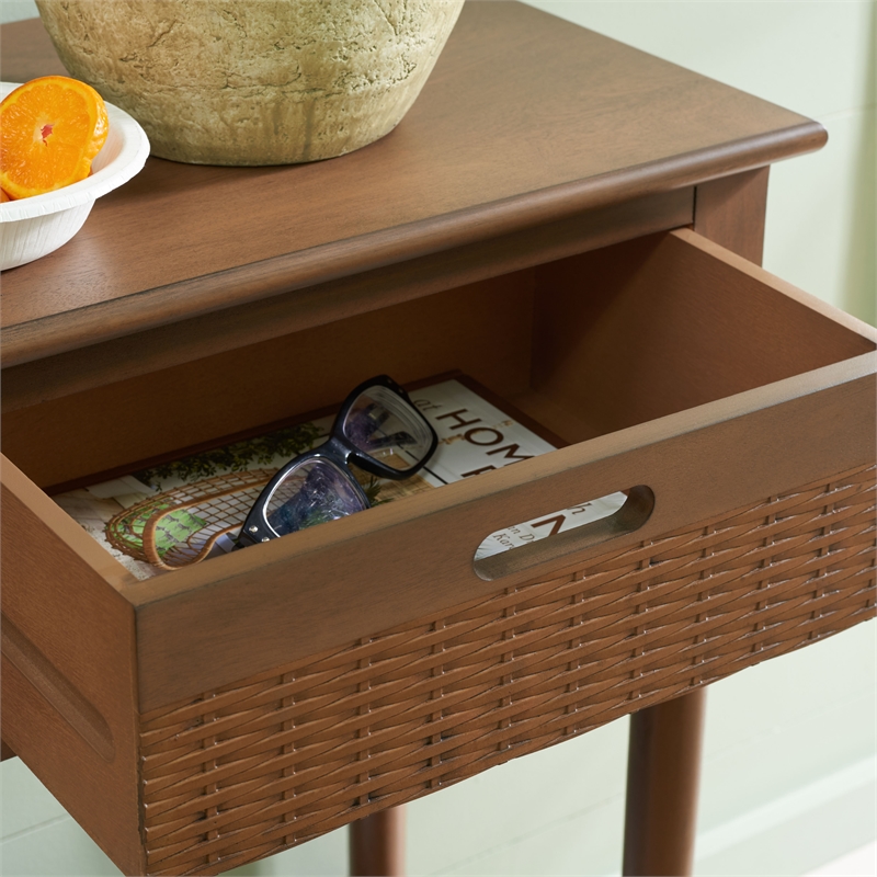 Safavieh Landers Wood 3 Drawer Console Table in Brown