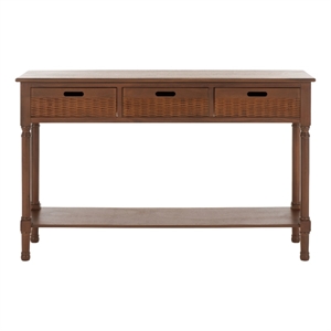 Safavieh Landers Wood 3 Drawer Console Table in Brown