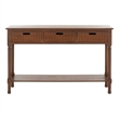 Safavieh Landers Wood 3 Drawer Console Table in Brown