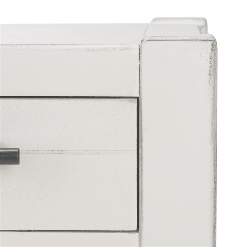 Safavieh Filbert Wood and Metal 3 Drawer Console Table Wood in White