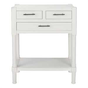 Safavieh Filbert Wood and Metal 3 Drawer Console Table Wood in White
