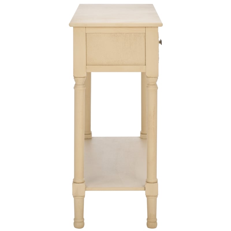 Safavieh Halton Wood and Metal 2 Drawer Console Table in Natural