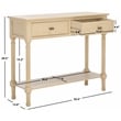 Safavieh Halton Wood and Metal 2 Drawer Console Table in Natural