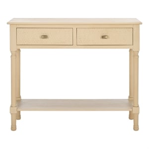 Safavieh Halton Wood and Metal 2 Drawer Console Table in Natural