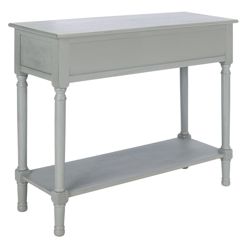 Safavieh Tate Wood and Metal 2 Drawer Console Table in Gray