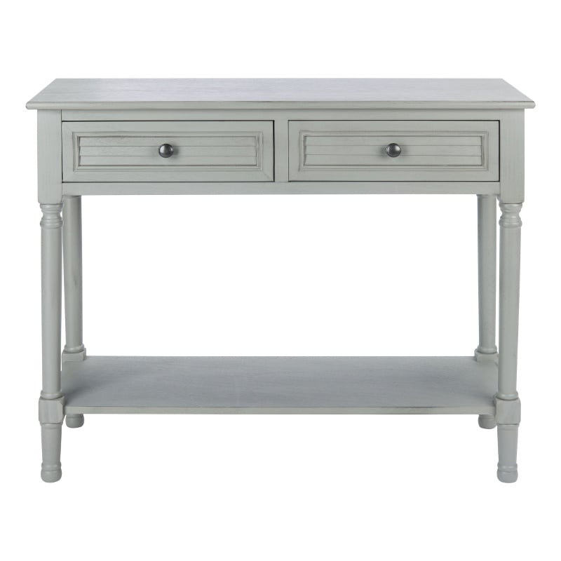 Safavieh Tate Wood and Metal 2 Drawer Console Table in Gray