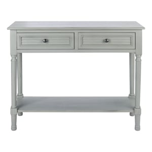 Safavieh Tate Wood and Metal 2 Drawer Console Table in Gray