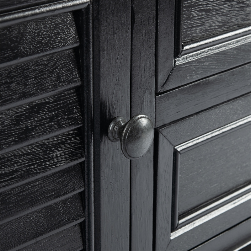 Safavieh Tate Wood and Metal 2 Drawer 2 Door Console Table in Black