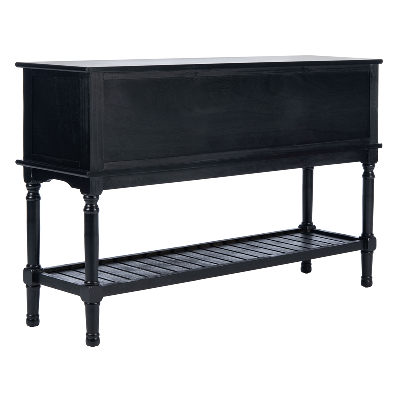 Safavieh Tate Wood and Metal 2 Drawer 2 Door Console Table in Black