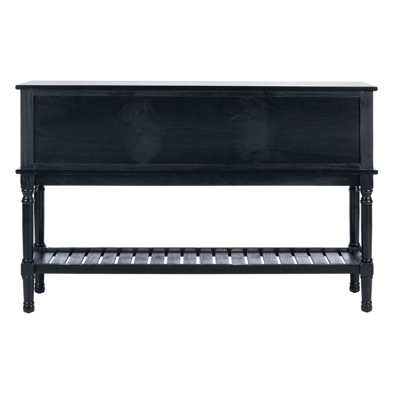 Safavieh Tate Wood and Metal 2 Drawer 2 Door Console Table in Black