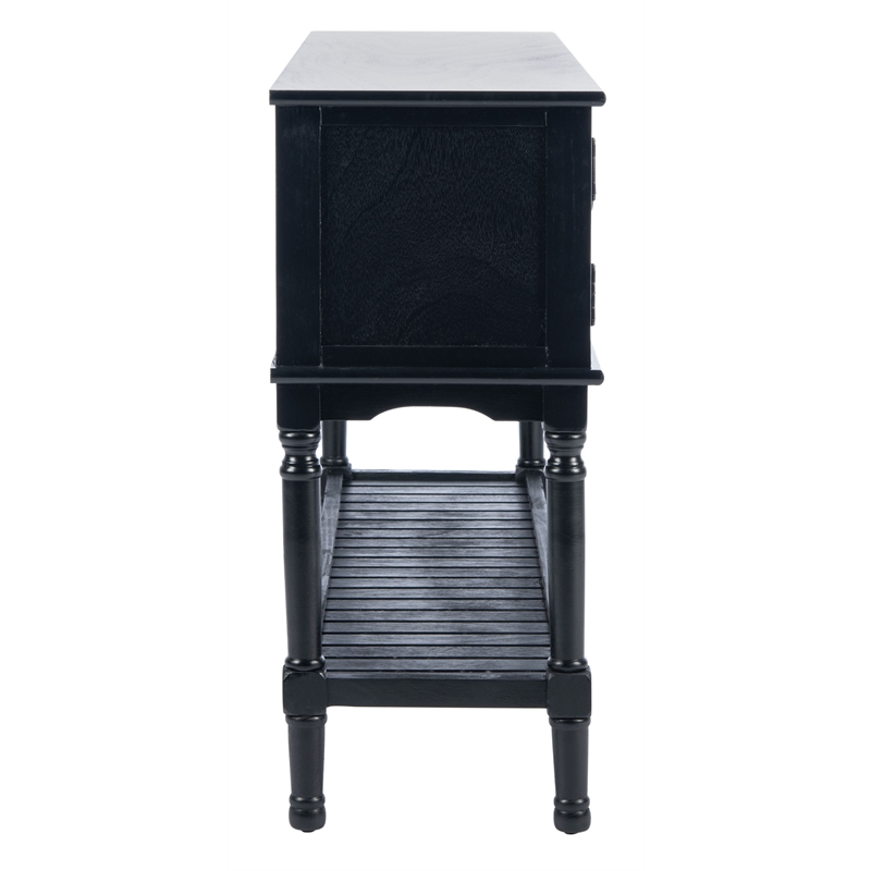 Safavieh Tate Wood and Metal 2 Drawer 2 Door Console Table in Black