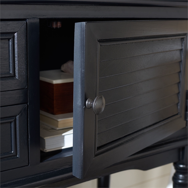 Safavieh Tate Wood and Metal 2 Drawer 2 Door Console Table in Black