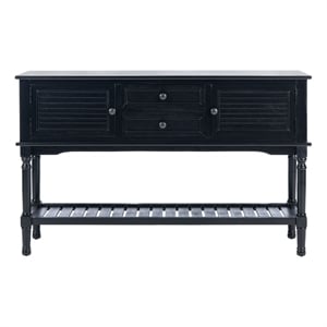 Safavieh Tate Wood and Metal 2 Drawer 2 Door Console Table in Black