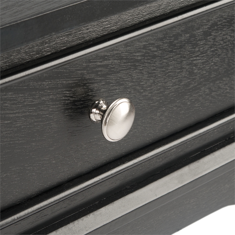 Safavieh Opal Wood  and Metal 2 Drawer Console Table in Black