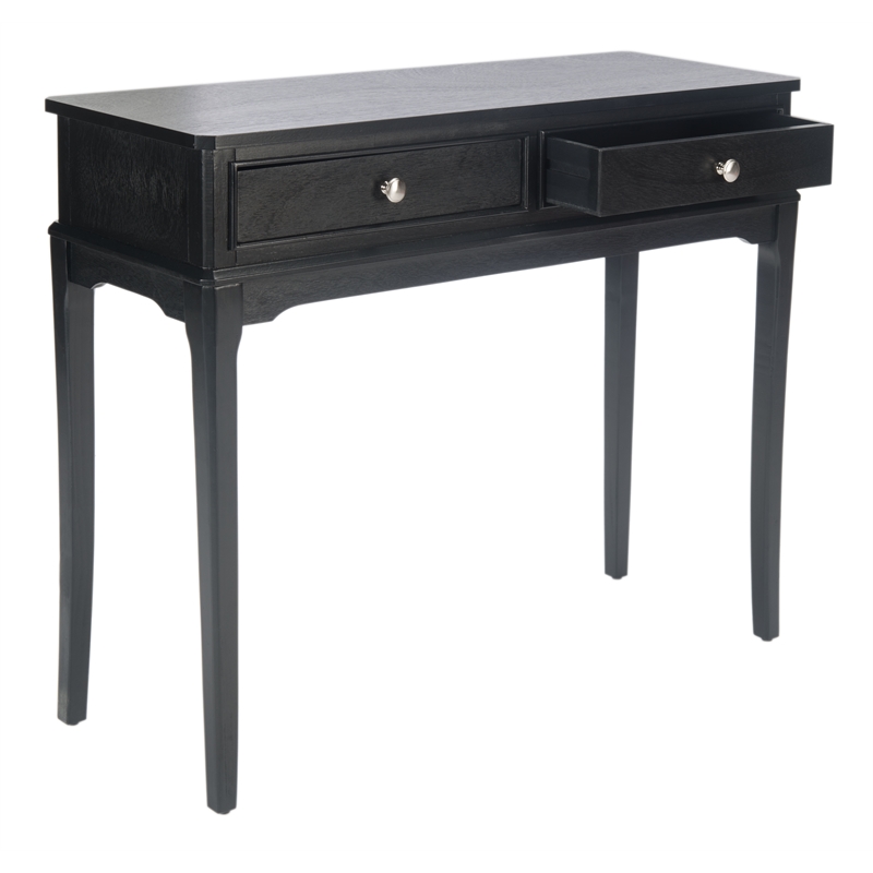 Safavieh Opal Wood  and Metal 2 Drawer Console Table in Black